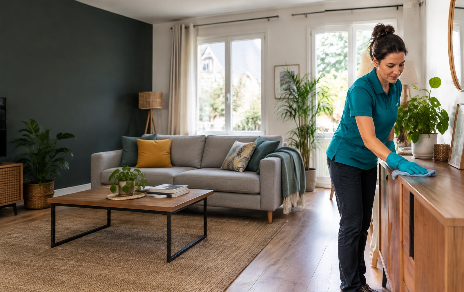Nettoyage des surfaces d’un salon